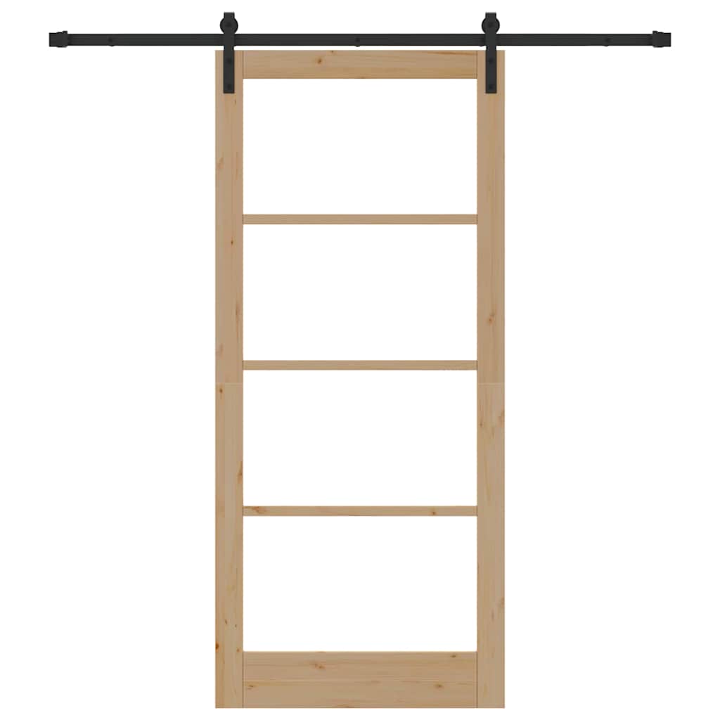Porta scorrevole ORKDAL Naturale e Nero 93 x 211 cm | homemem39