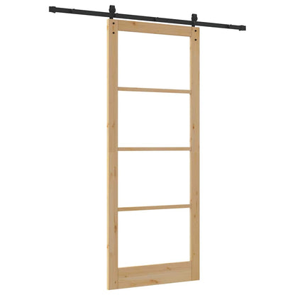 Porta scorrevole ORKDAL Naturale e Nero 93 x 232 cm | homemem39