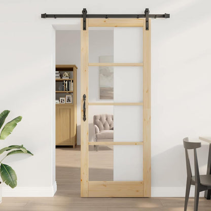 Porta Scorrevole ORKDAL Marrone 83 x 211 cm Legno e metallo