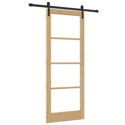 Porta Scorrevole ORKDAL Marrone 83 x 211 cm Legno e metallo