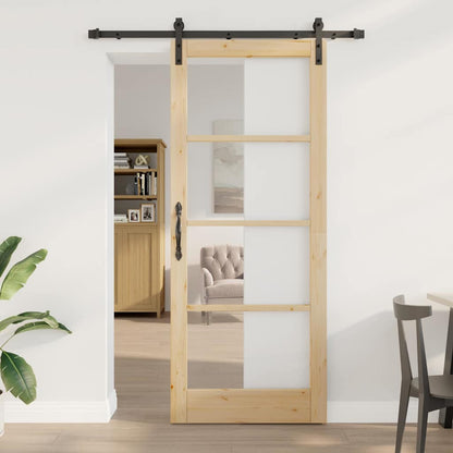 Porta Scorrevole ORKDAL Marrone 86 x 211 cm Legno e metallo
