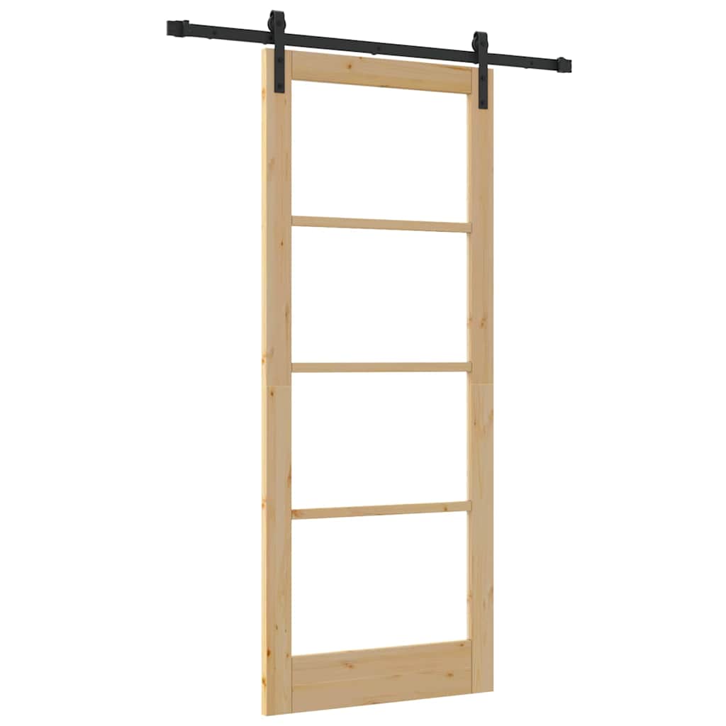 Porta Scorrevole ORKDAL Marrone 86 x 211 cm Legno e metallo