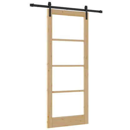 Porta Scorrevole ORKDAL Marrone 86 x 211 cm Legno e metallo