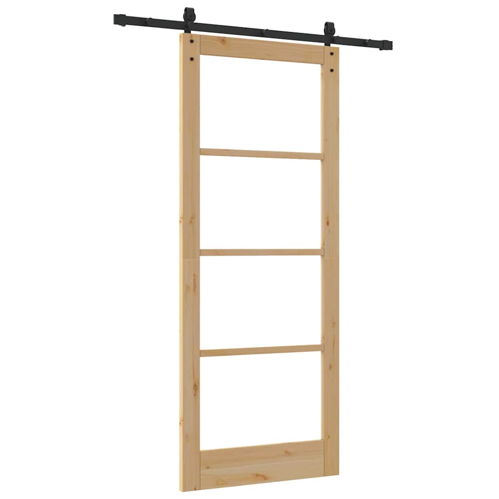 Porta Scorrevole ORKDAL Marrone 86 x 211 cm Legno e metallo