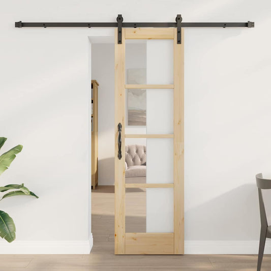 Porta Scorrevole ORKDAL Marrone 61 x 198.5 cm Legno e metallo
