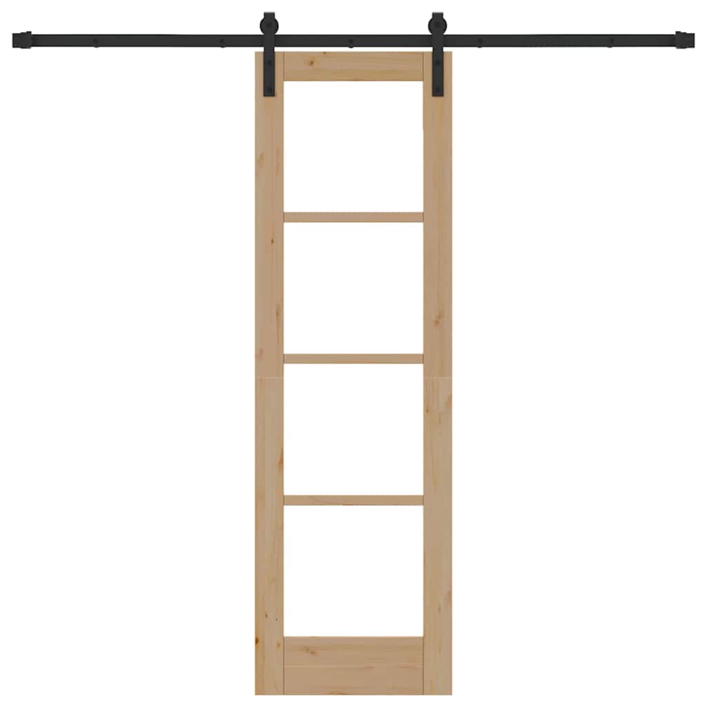 Porta Scorrevole ORKDAL Marrone 61 x 198.5 cm Legno e metallo
