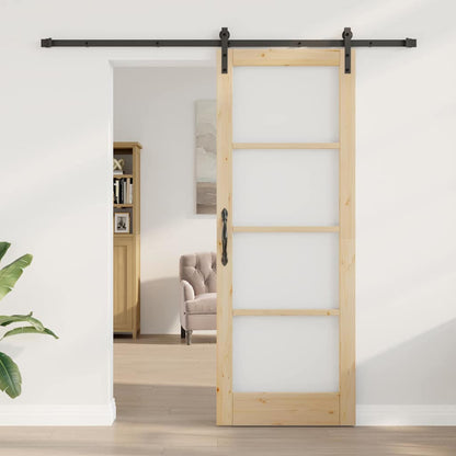 Porta Scorrevole ORKDAL Marrone 78 x 211 cm Legno e metallo