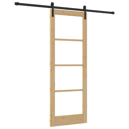 Porta Scorrevole ORKDAL Marrone 78 x 211 cm Legno e metallo