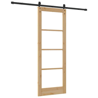 Porta Scorrevole ORKDAL Marrone 78 x 211 cm Legno e metallo