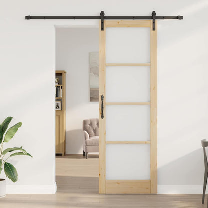 Porta Scorrevole ORKDAL Marrone 78 x 232 cm Legno e metallo