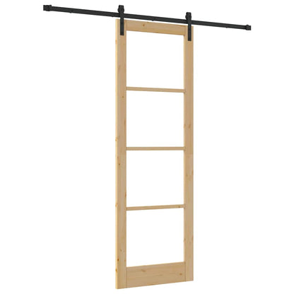 Porta Scorrevole ORKDAL Marrone 78 x 232 cm Legno e metallo