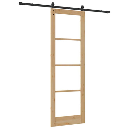 Porta Scorrevole ORKDAL Marrone 78 x 232 cm Legno e metallo