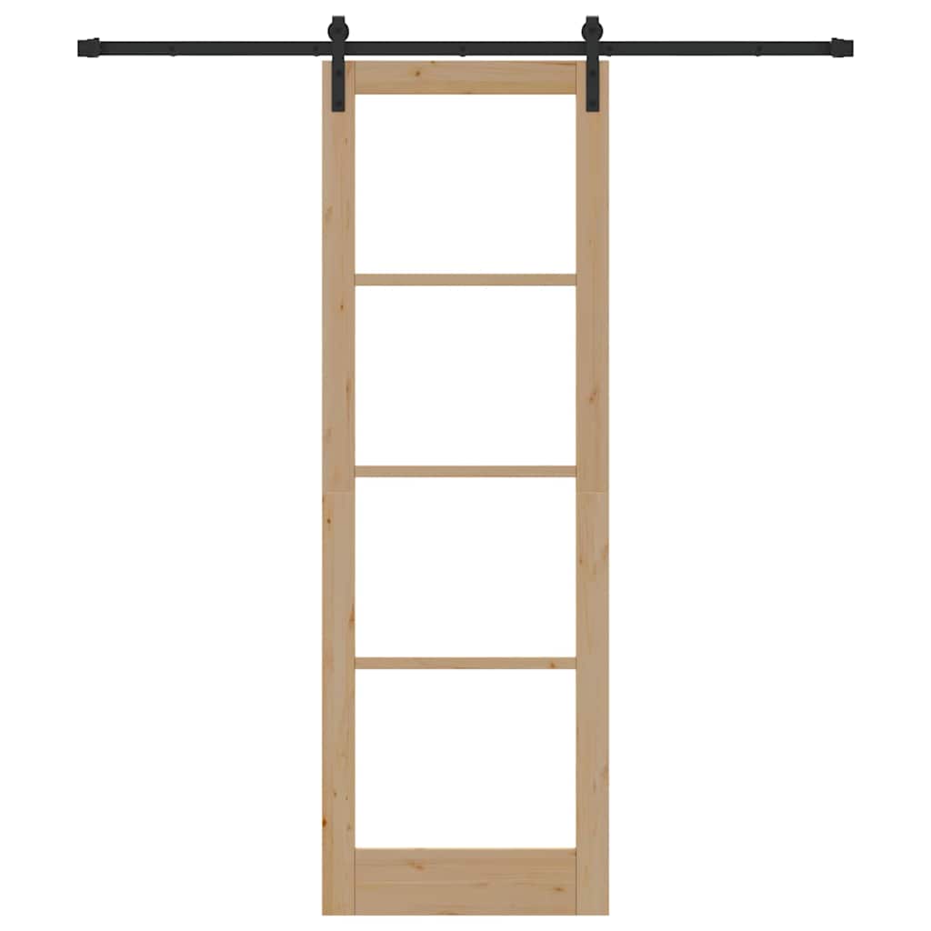 Porta Scorrevole ORKDAL Marrone 78 x 232 cm Legno e metallo