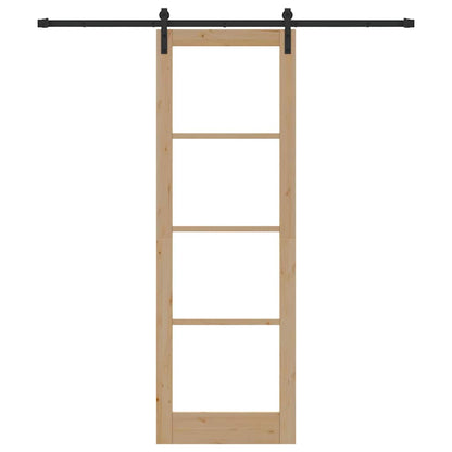 Porta Scorrevole ORKDAL Marrone 78 x 232 cm Legno e metallo