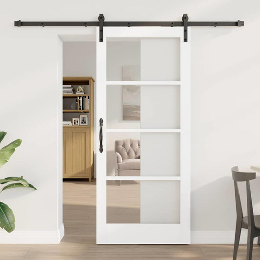Porta Scorrevole ORKDAL Bianco 86 x 198.5 cm Legno e metallo