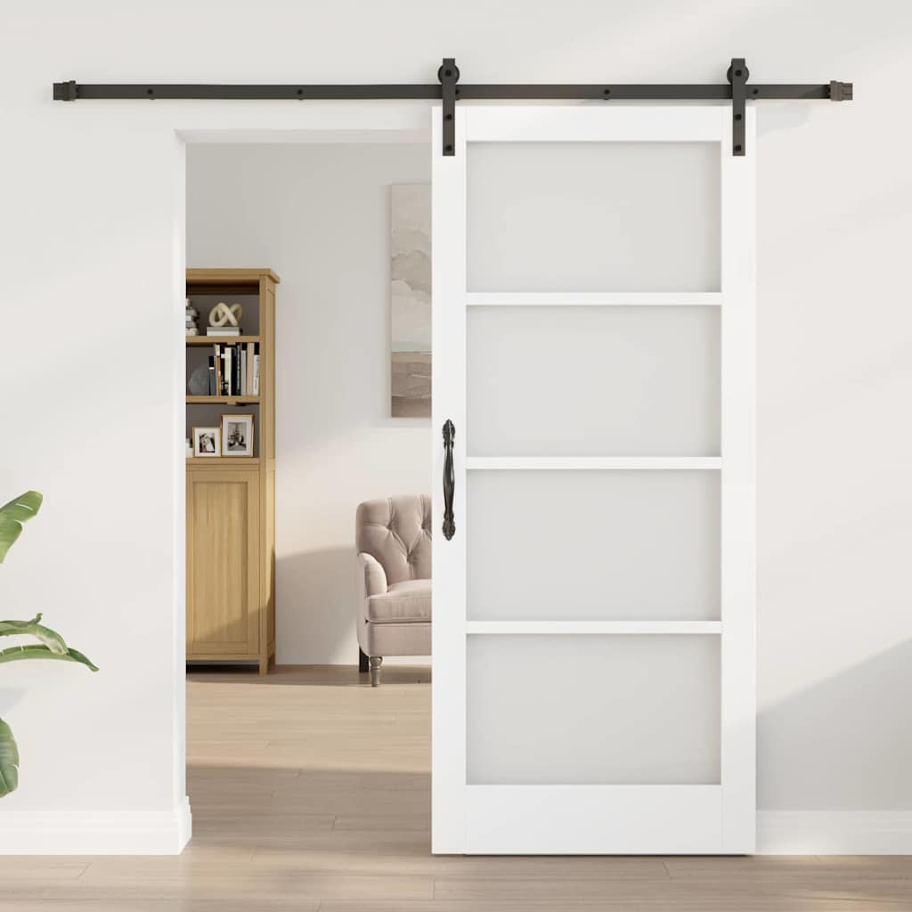 Porta Scorrevole ORKDAL Bianco 86 x 198.5 cm Legno e metallo