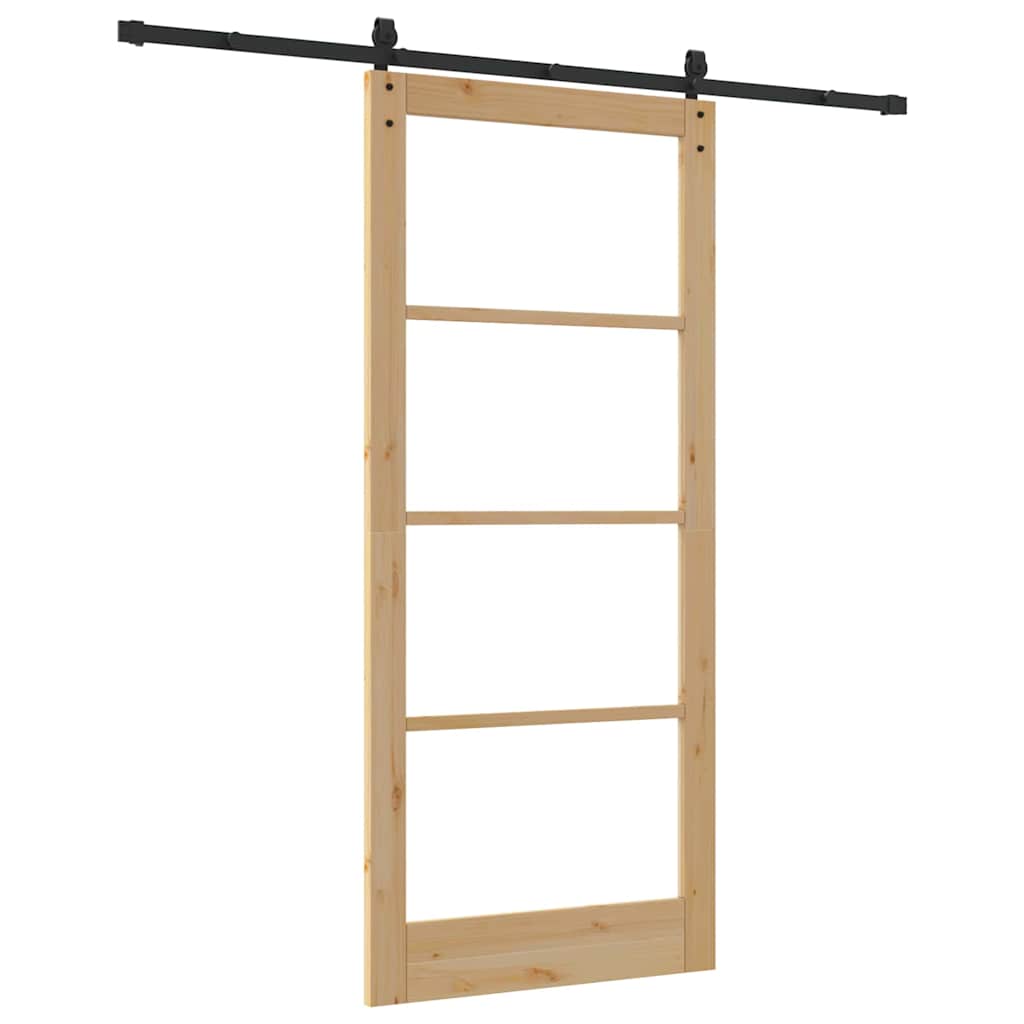 Porta Scorrevole ORKDAL Marrone 93 x 211 cm Legno e metallo