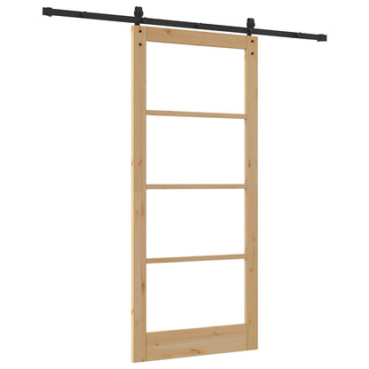 Porta Scorrevole ORKDAL Marrone 93 x 211 cm Legno e metallo