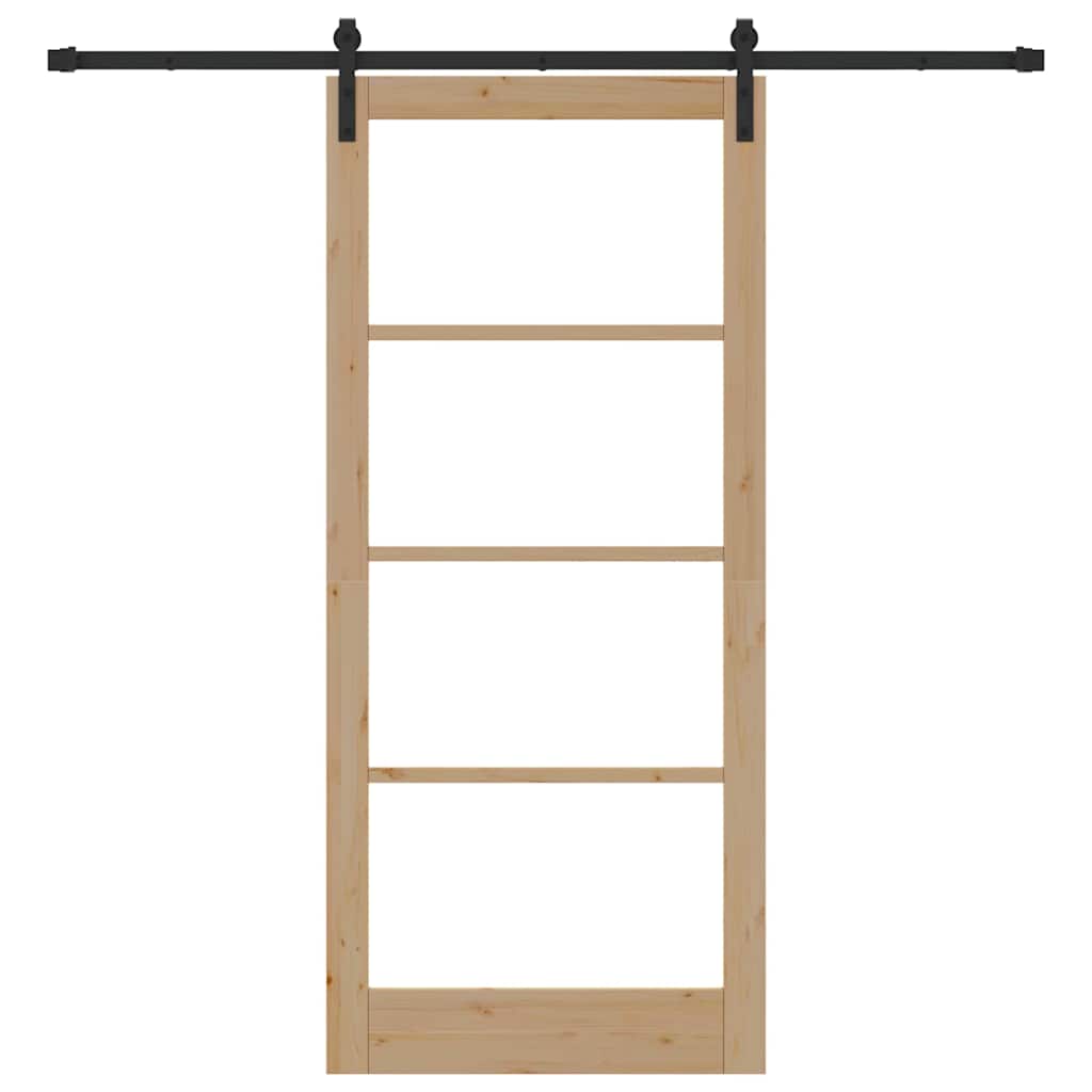 Porta Scorrevole ORKDAL Marrone 93 x 211 cm Legno e metallo
