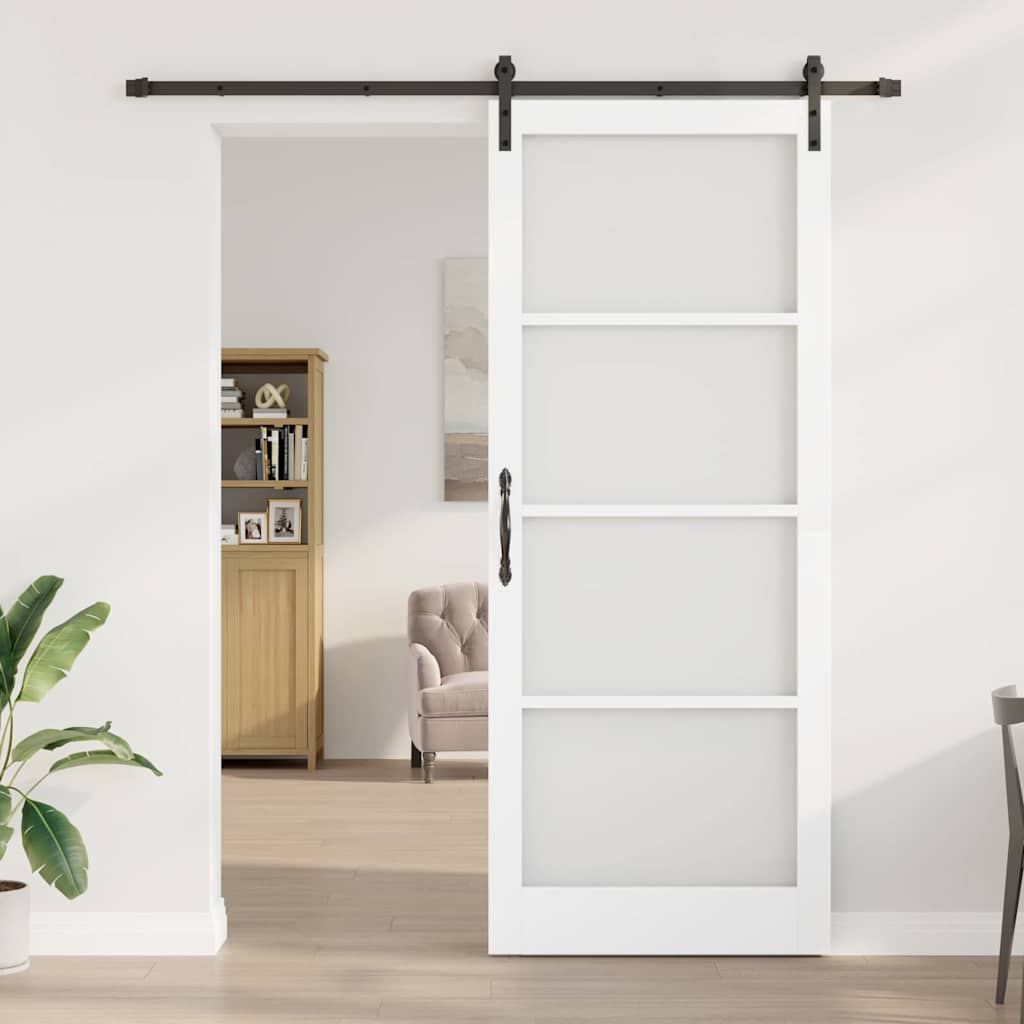 Porta Scorrevole ORKDAL Bianco 93 x 232 cm Legno e metallo