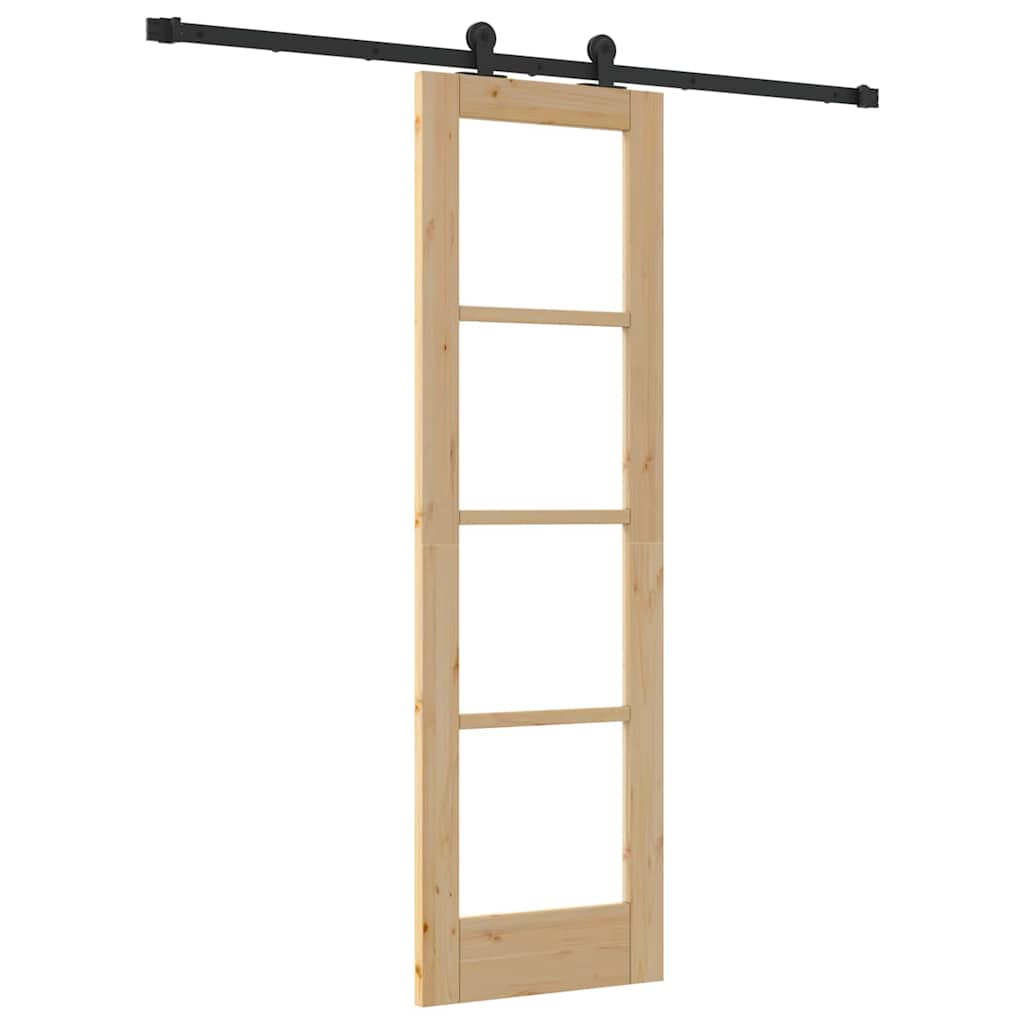 Porta scorrevole ORKDAL Naturale e Nero 61 x 198,5 cm | homemem39