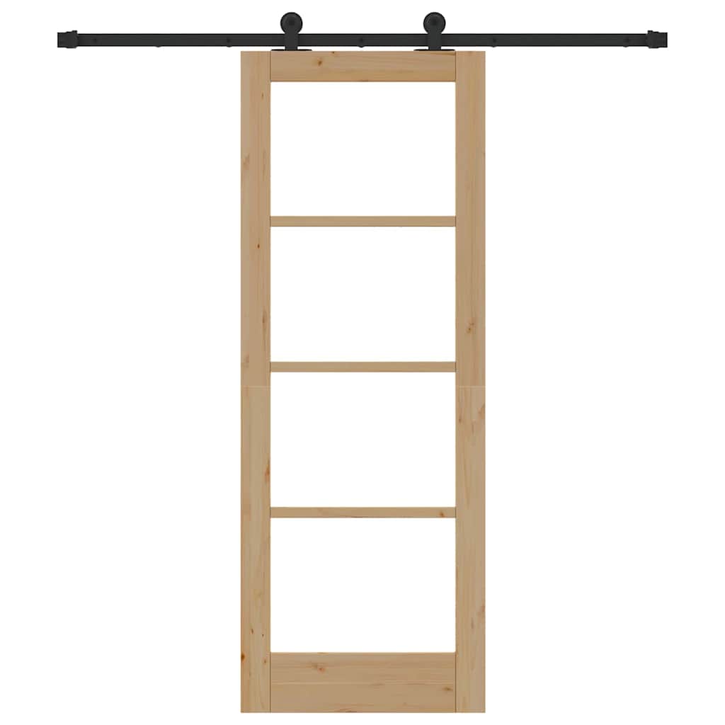 Porta scorrevole ORKDAL Naturale e Nero 73,5 x 198,5 cm | homemem39