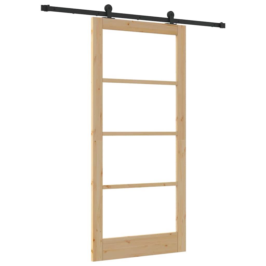 Porta scorrevole ORKDAL Naturale e Nero 93 x 202 cm | homemem39
