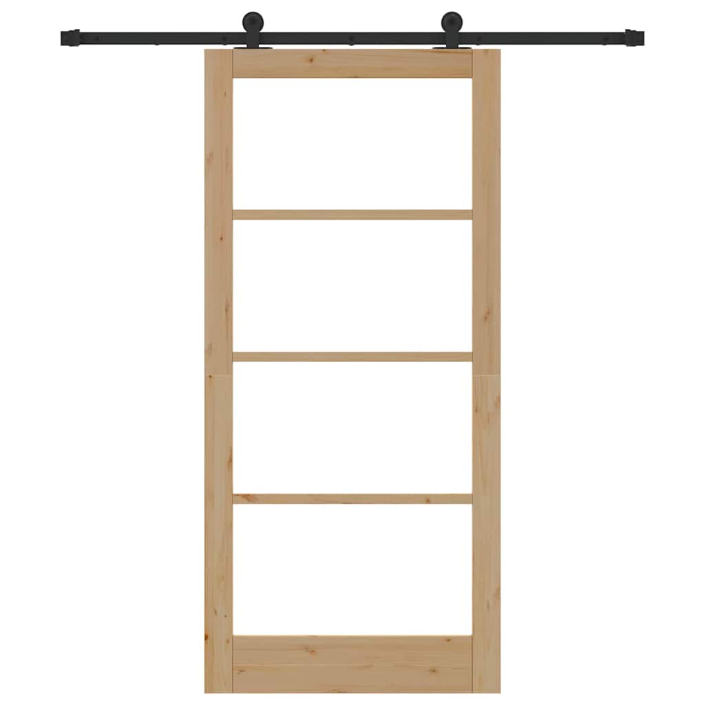 Porta scorrevole ORKDAL Naturale e Nero 93 x 202 cm | homemem39