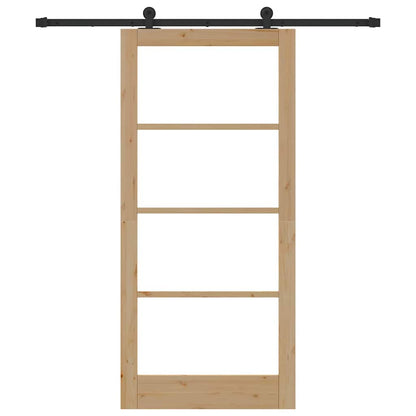 Porta scorrevole ORKDAL Naturale e Nero 93 x 202 cm | homemem39