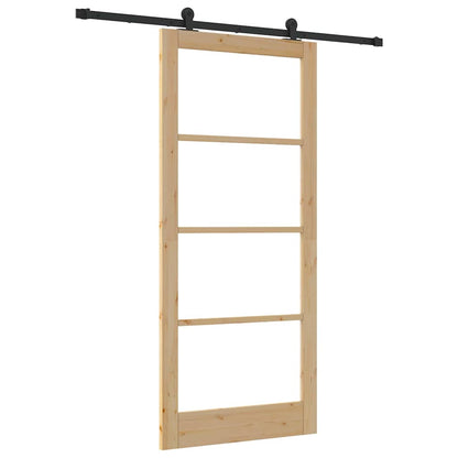 Porta scorrevole ORKDAL Naturale e Nero 93 x 211 cm | homemem39