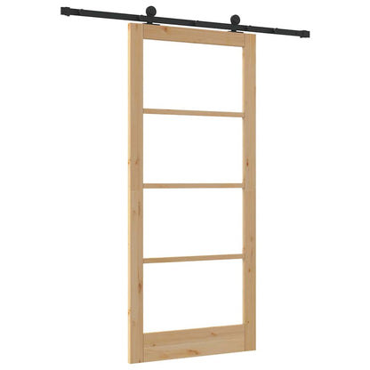 Porta scorrevole ORKDAL Naturale e Nero 93 x 211 cm | homemem39