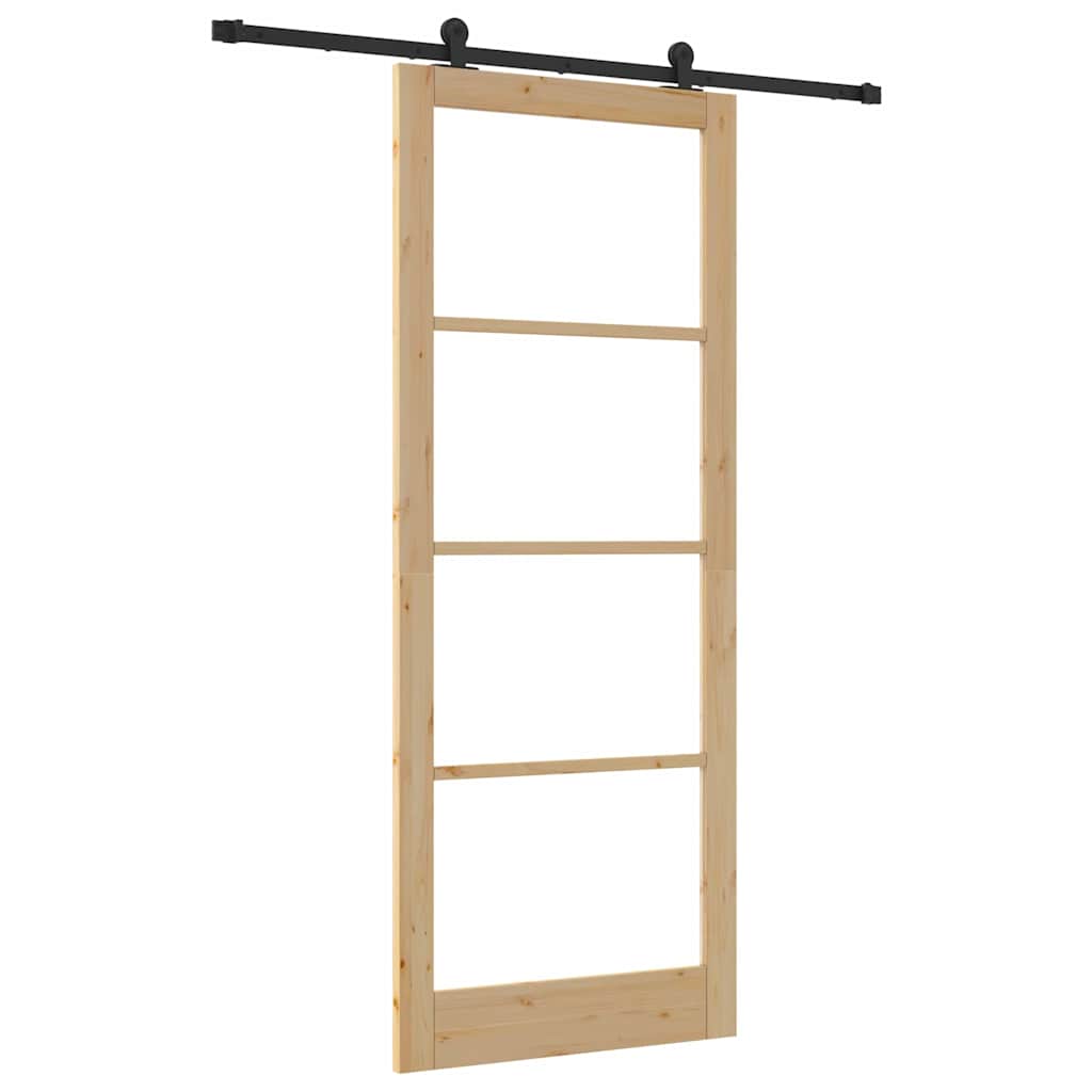 Porta scorrevole ORKDAL Naturale e Nero 93 x 232 cm | homemem39