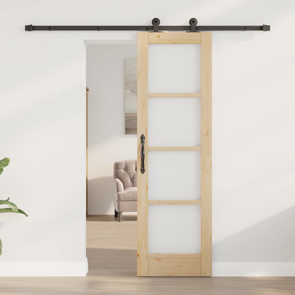 Porta scorrevole ORKDAL Naturale e Nero 61 x 198,5 cm | homemem39