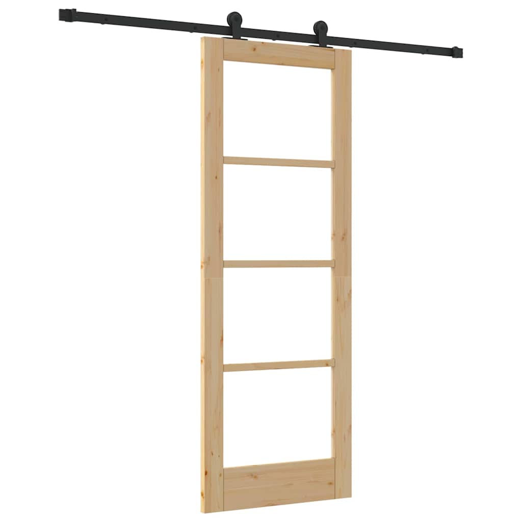 Porta scorrevole ORKDAL Naturale e Nero 73,5 x 198,5 cm | homemem39