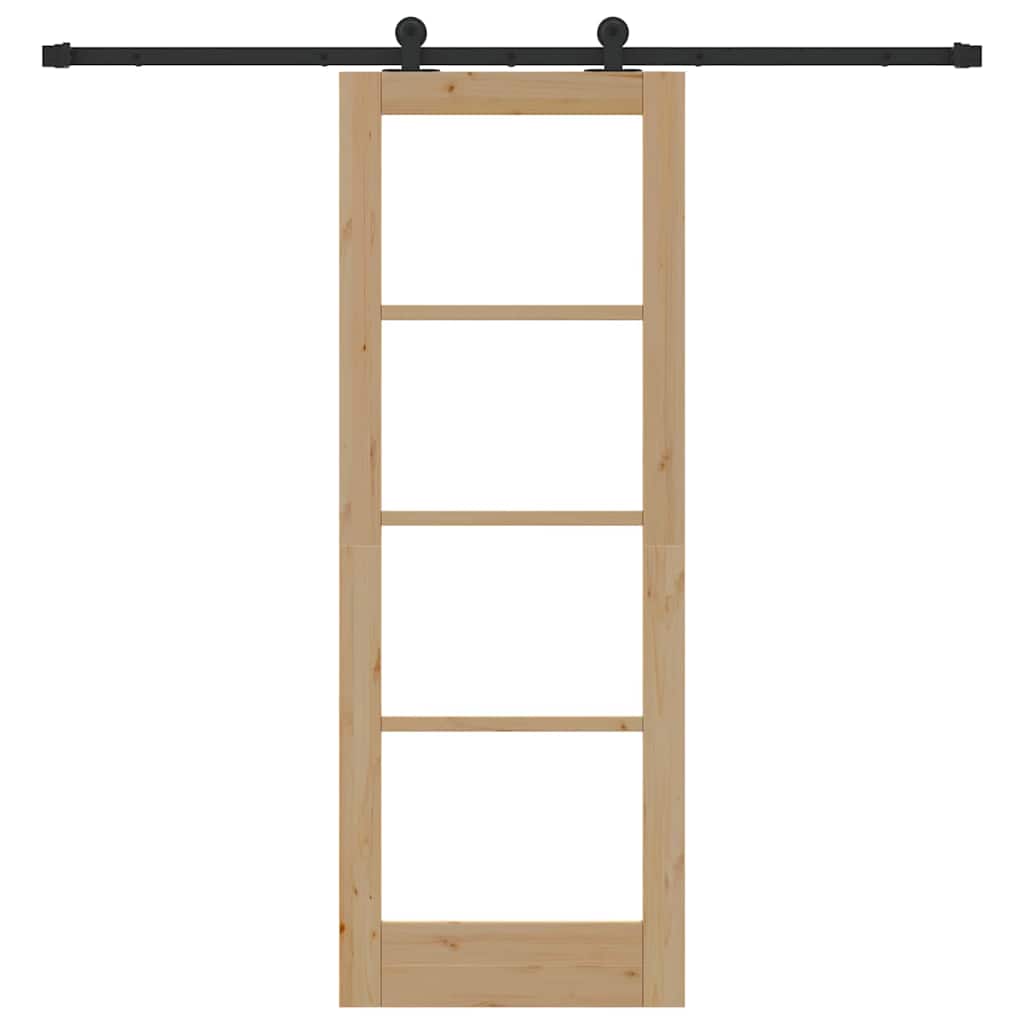 Porta scorrevole ORKDAL Naturale e Nero 73,5 x 198,5 cm | homemem39