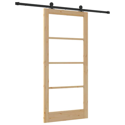 Porta scorrevole ORKDAL Naturale e Nero 93 x 202 cm | homemem39