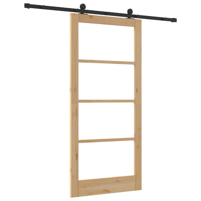 Porta scorrevole ORKDAL Naturale e Nero 93 x 202 cm | homemem39