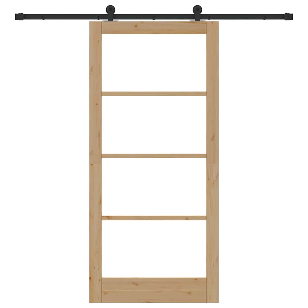 Porta scorrevole ORKDAL Naturale e Nero 93 x 202 cm | homemem39