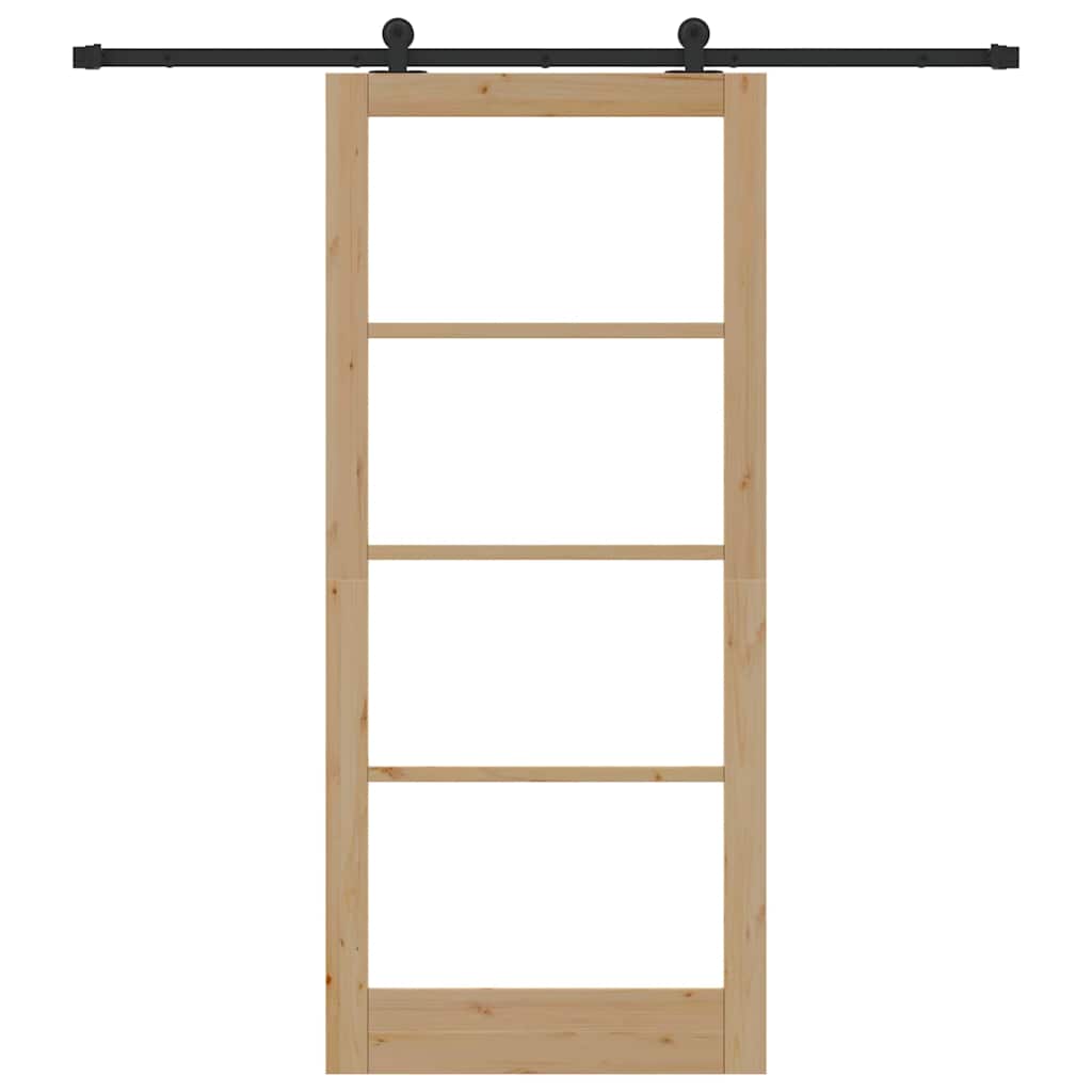 Porta scorrevole ORKDAL Naturale e Nero 93 x 211 cm | homemem39