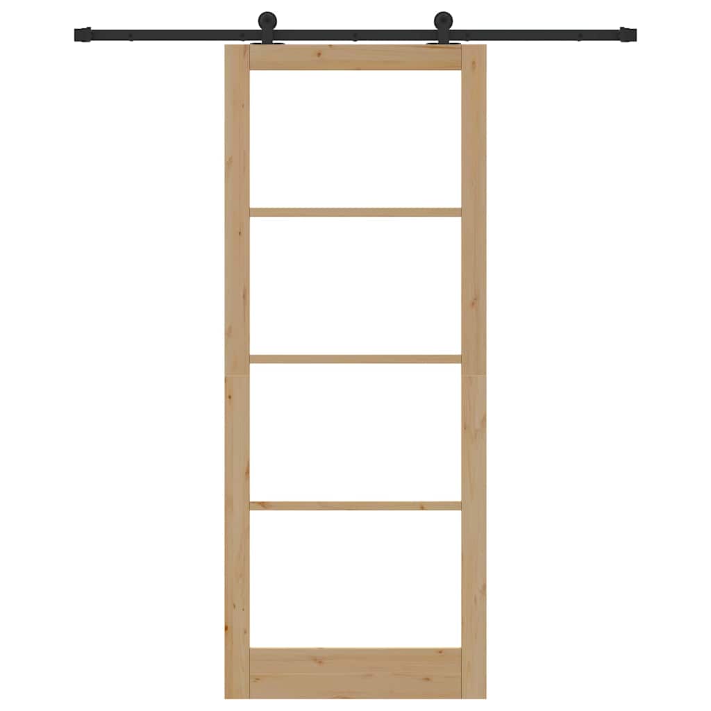Porta scorrevole ORKDAL Naturale e Nero 93 x 232 cm | homemem39