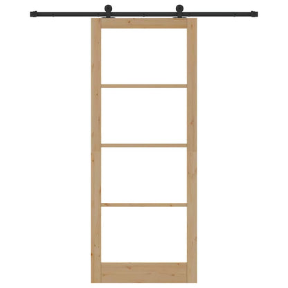 Porta scorrevole ORKDAL Naturale e Nero 93 x 232 cm | homemem39