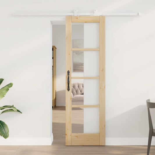 Porta Scorrevole ORKDAL Marrone 61 x 198.5 cm Legno e metallo
