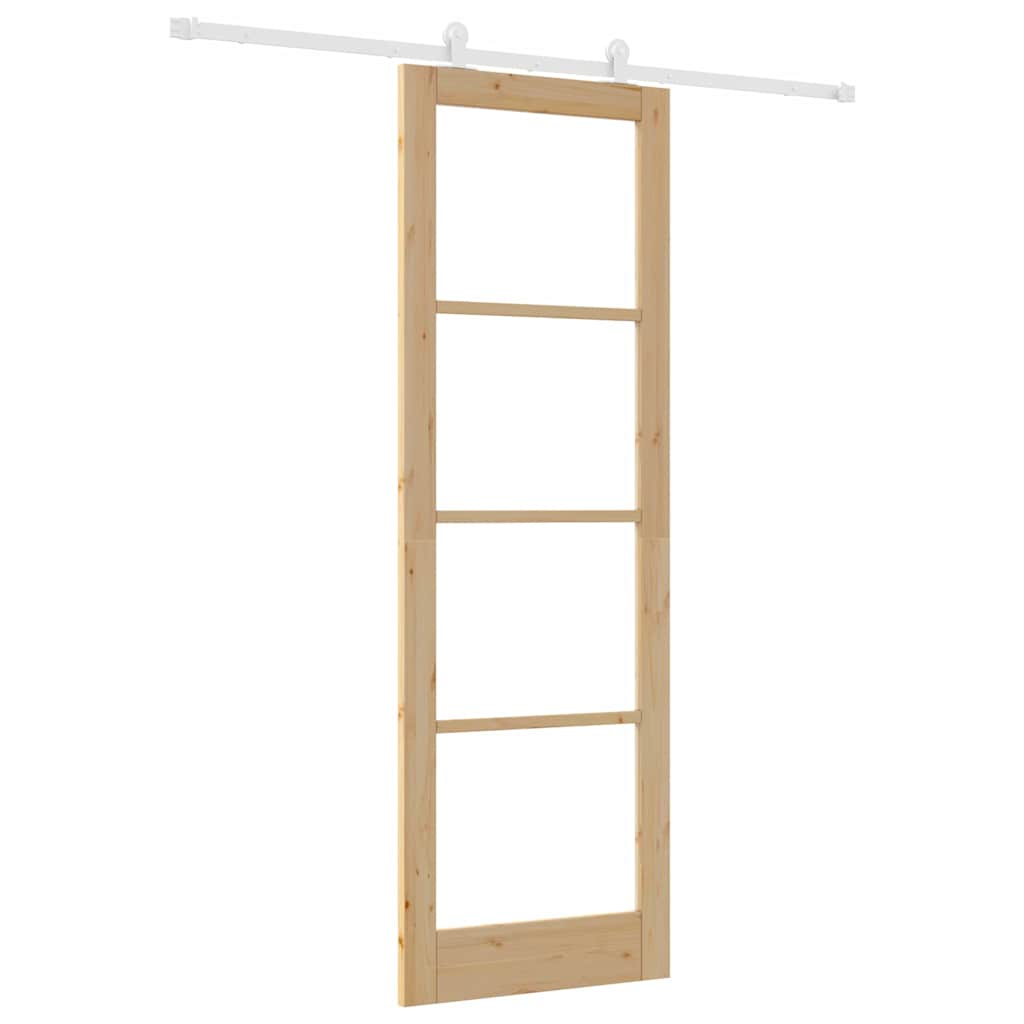Porta Scorrevole ORKDAL Marrone 78 x 232 cm Legno e metallo