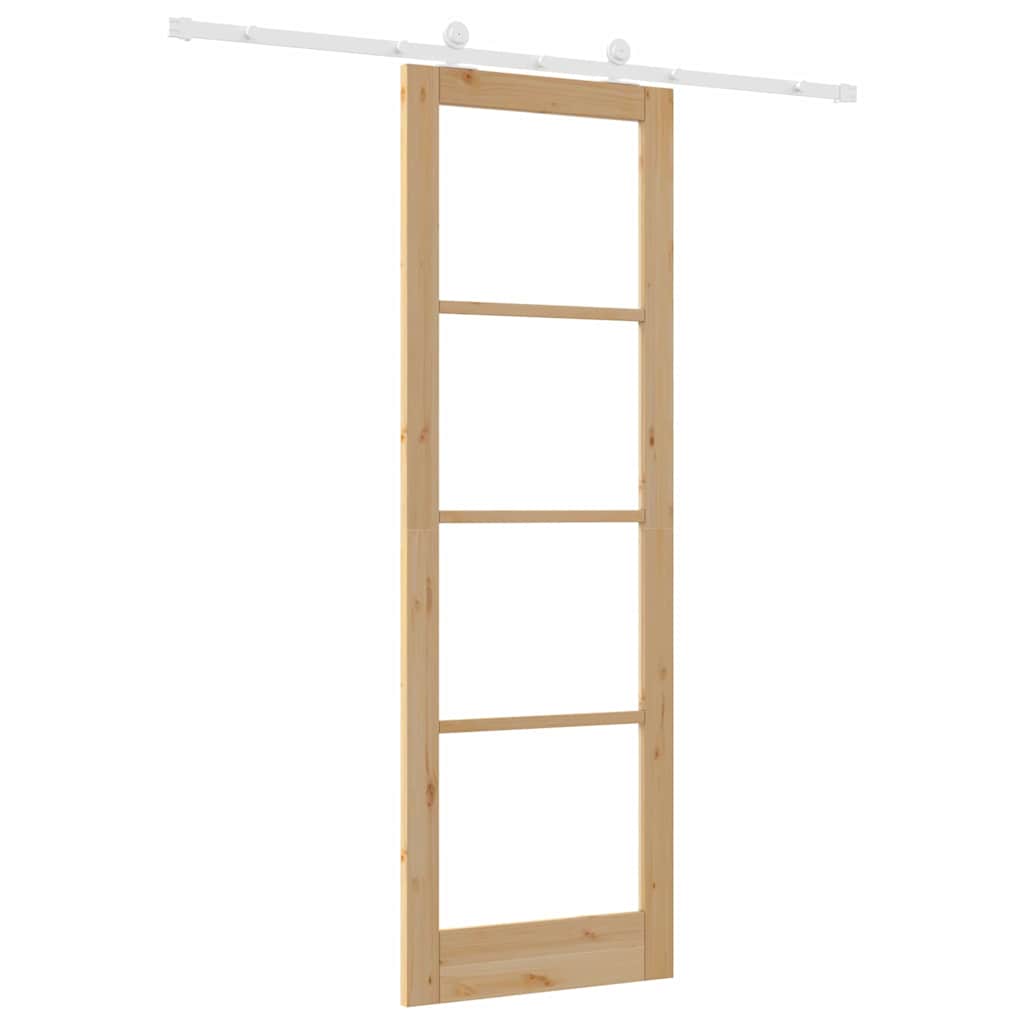 Porta Scorrevole ORKDAL Marrone 78 x 232 cm Legno e metallo