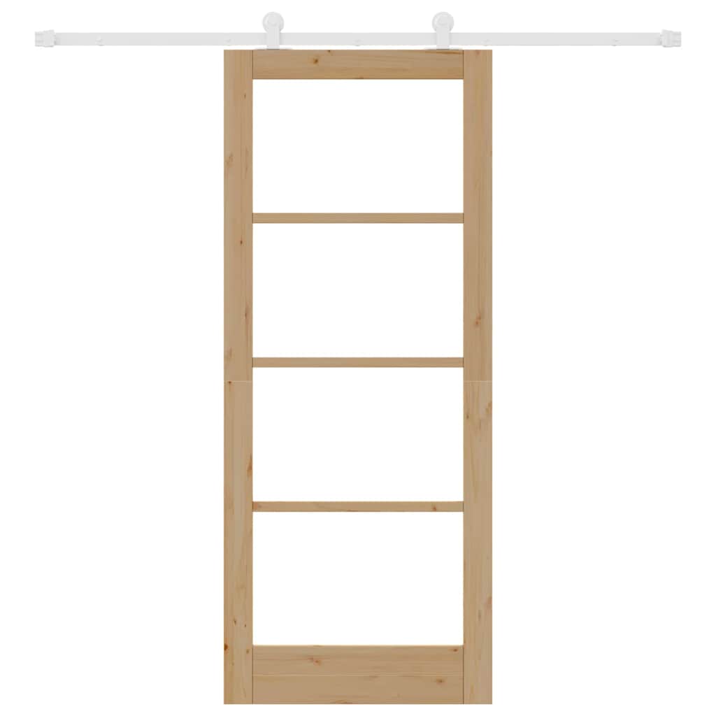 Porta Scorrevole ORKDAL Marrone 83 x 202 cm Legno e metallo