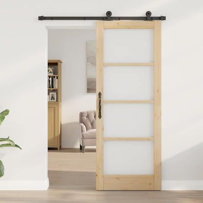 Porta Scorrevole ORKDAL Marrone 78 x 202 cm Legno e metallo