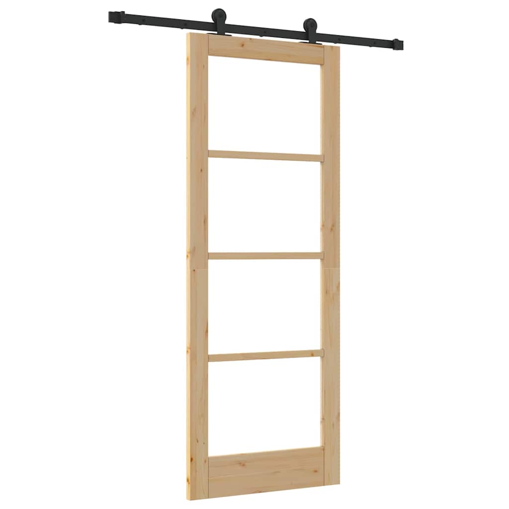 Porta Scorrevole ORKDAL Marrone 78 x 202 cm Legno e metallo