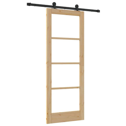 Porta Scorrevole ORKDAL Marrone 78 x 202 cm Legno e metallo