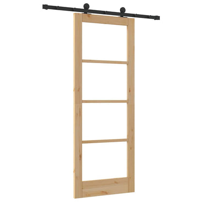 Porta Scorrevole ORKDAL Marrone 78 x 202 cm Legno e metallo