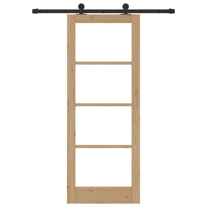 Porta Scorrevole ORKDAL Marrone 78 x 202 cm Legno e metallo
